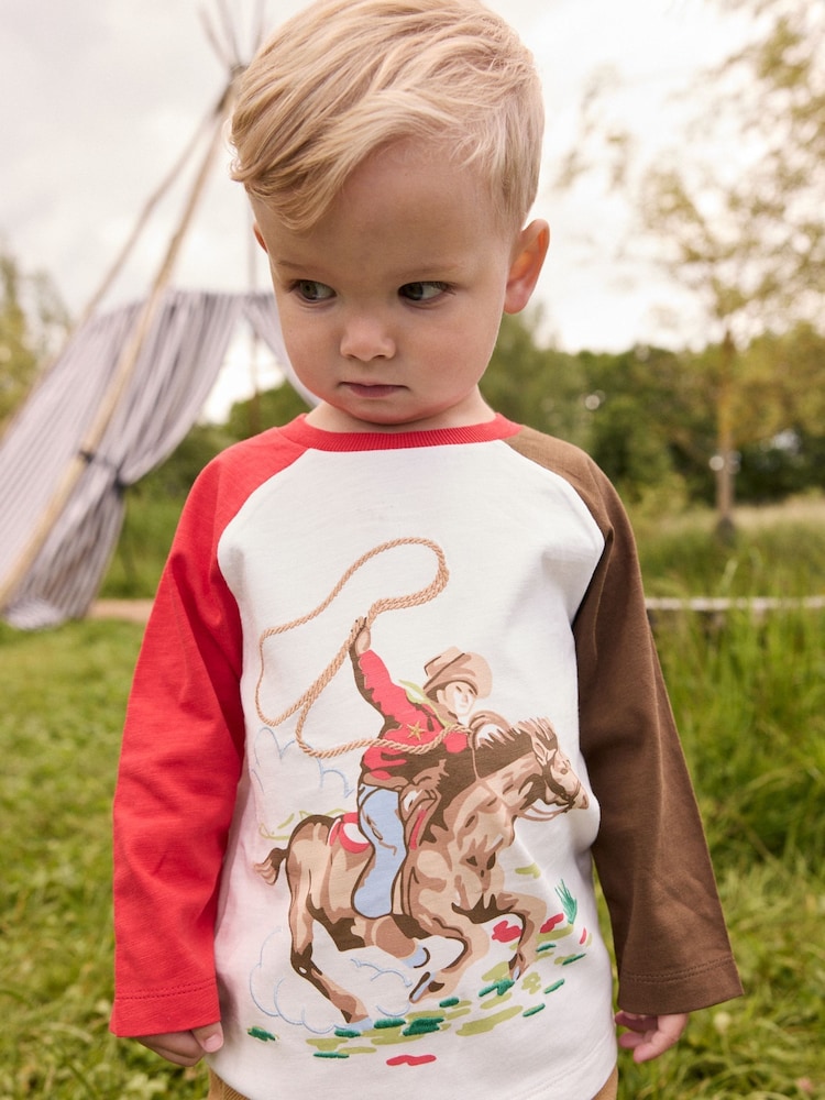 Ecru White Cath Kidston Cowboy Long Sleeve T-Shirt (3mths-7yrs) - Image 1 of 5