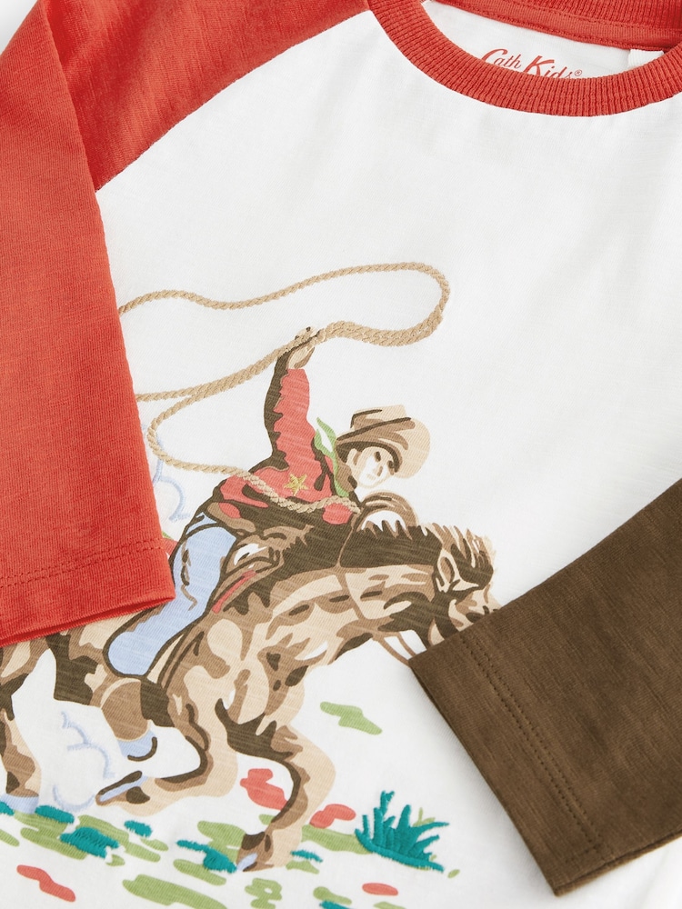 Ecru White Cath Kidston Cowboy Long Sleeve T-Shirt (3mths-7yrs) - Image 5 of 5