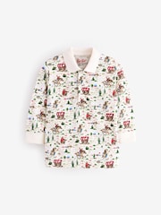 Ecru White Cath Kidston 100% Cotton Long Sleeve Polo Shirt (3mths-7yrs) - Image 1 of 8