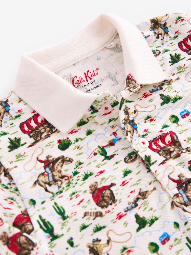 Ecru White Cath Kidston 100% Cotton Long Sleeve Polo Shirt (3mths-7yrs) - Image 8 of 8