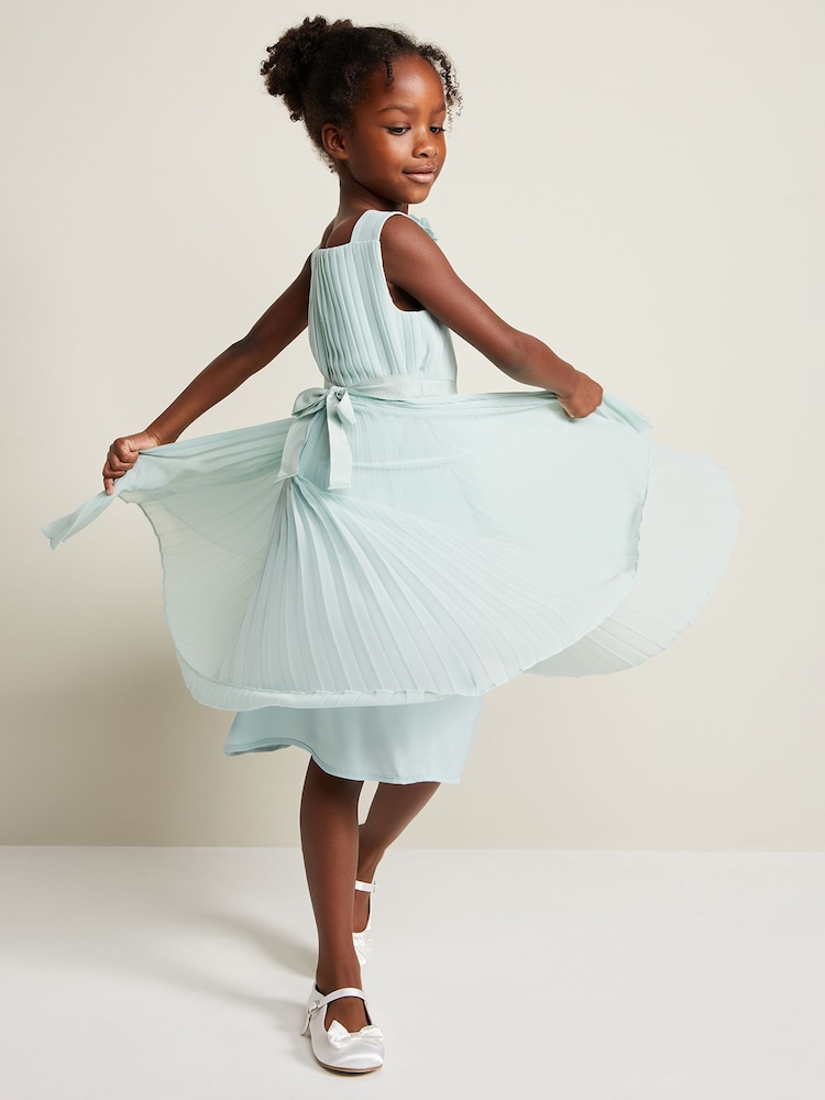 Phase Eight Blue Belle Pleat Dress - Image 7 of 7