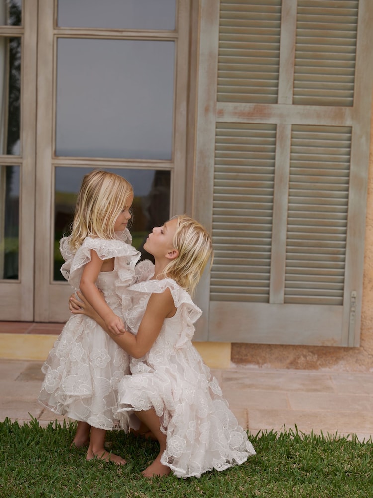 Phase Eight Cream Rosa Lace Appliqué Smock Dress - Image 1 of 7