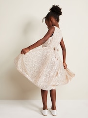 Phase Eight Pink Tiana Sequin Pleat Dress - Image 4 of 8