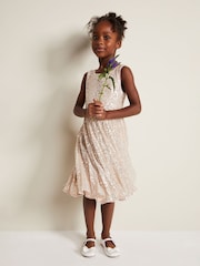 Phase Eight Pink Tiana Sequin Pleat Dress - Image 5 of 8