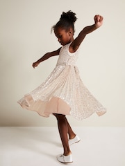 Phase Eight Pink Tiana Sequin Pleat Dress - Image 6 of 8