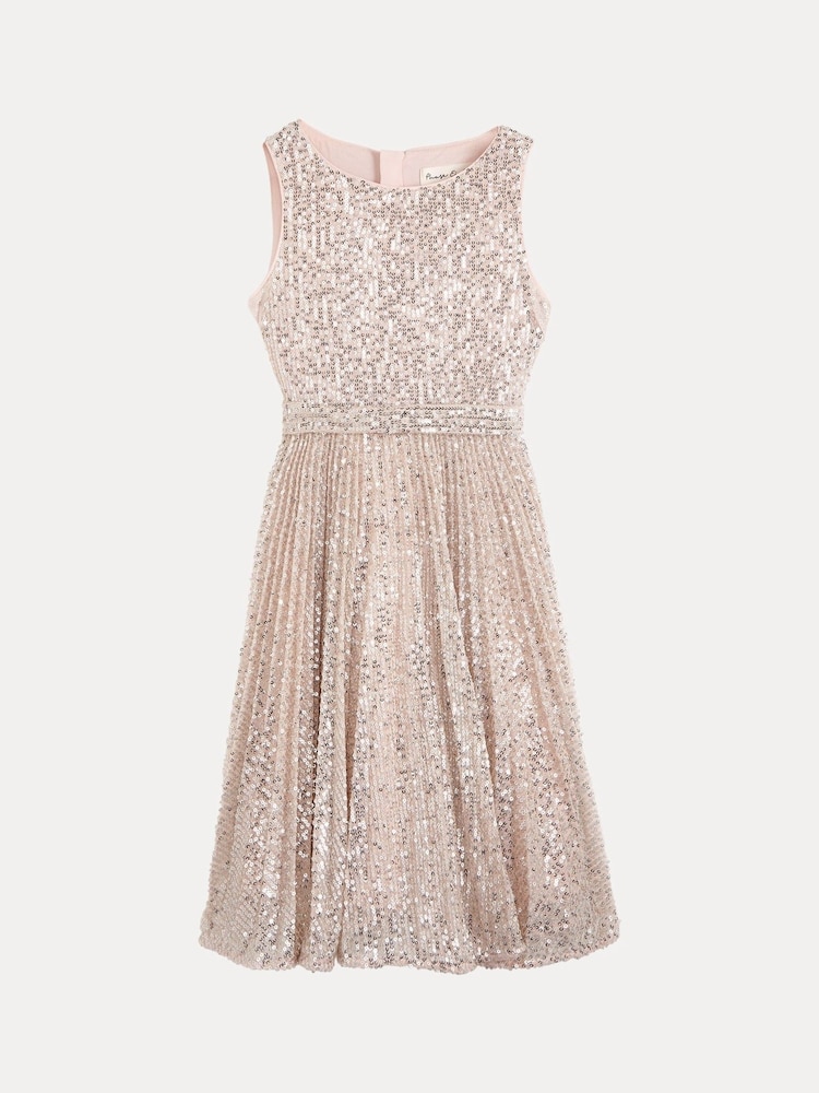 Phase Eight Pink Tiana Sequin Pleat Dress - Image 8 of 8