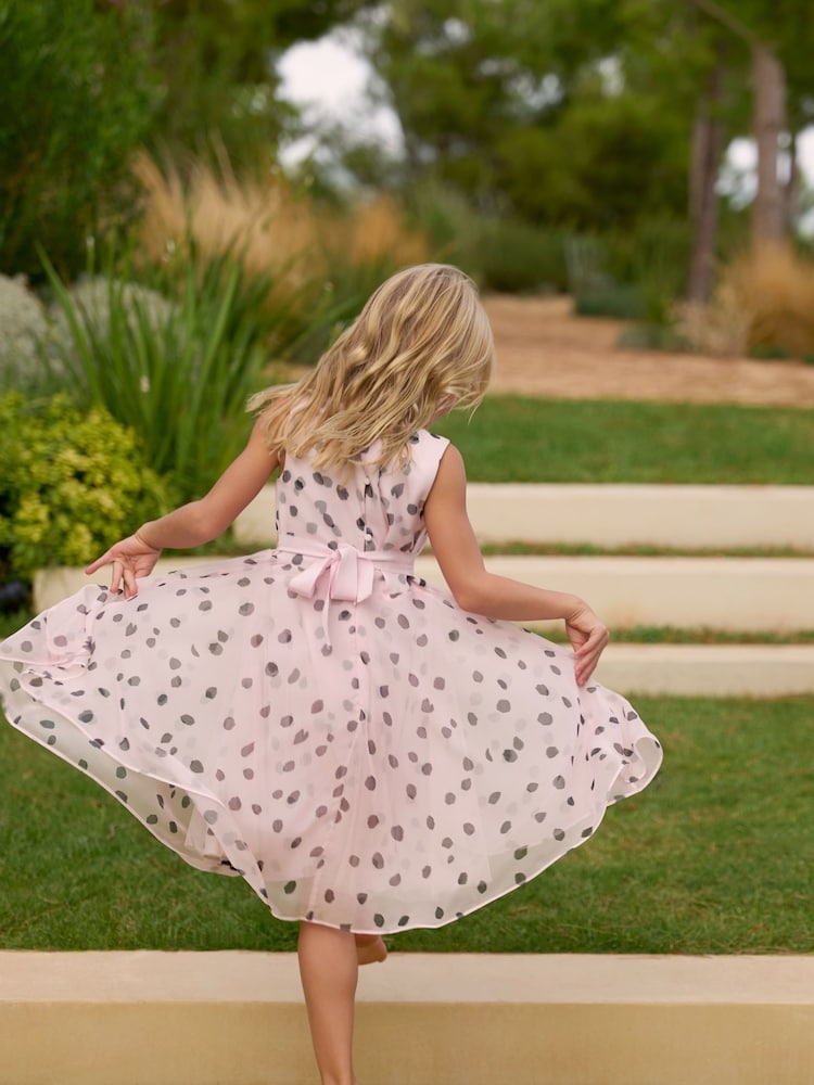 Phase Eight Pink Megura Polka Dot Fit And Flare Dress - Image 1 of 9