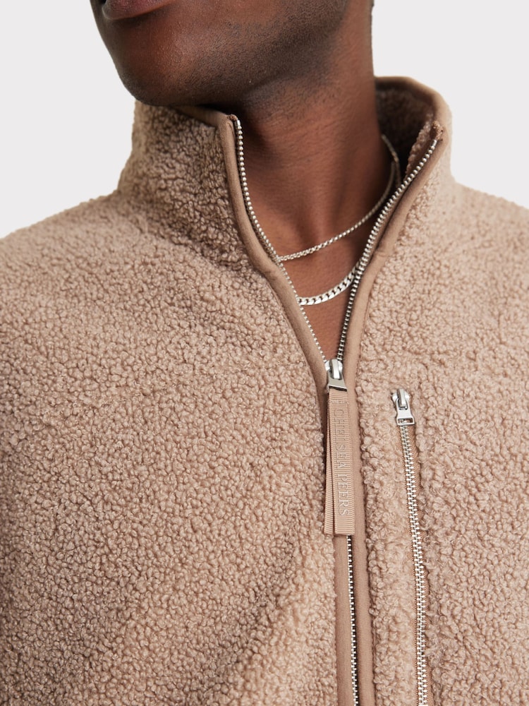 Chelsea Peers Brown Teddy Borg Zip-Up Fleece - Image 2 of 5