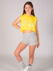 Pineapple Yellow Girls Sleeveless Dance Crop Hoodie - Image 2 of 6