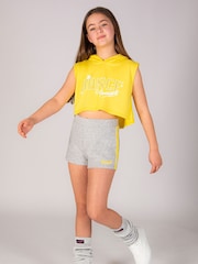 Pineapple Yellow Girls Sleeveless Dance Crop Hoodie - Image 3 of 6