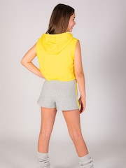 Pineapple Yellow Girls Sleeveless Dance Crop Hoodie - Image 4 of 6