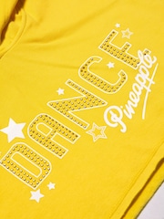 Pineapple Yellow Girls Sleeveless Dance Crop Hoodie - Image 6 of 6