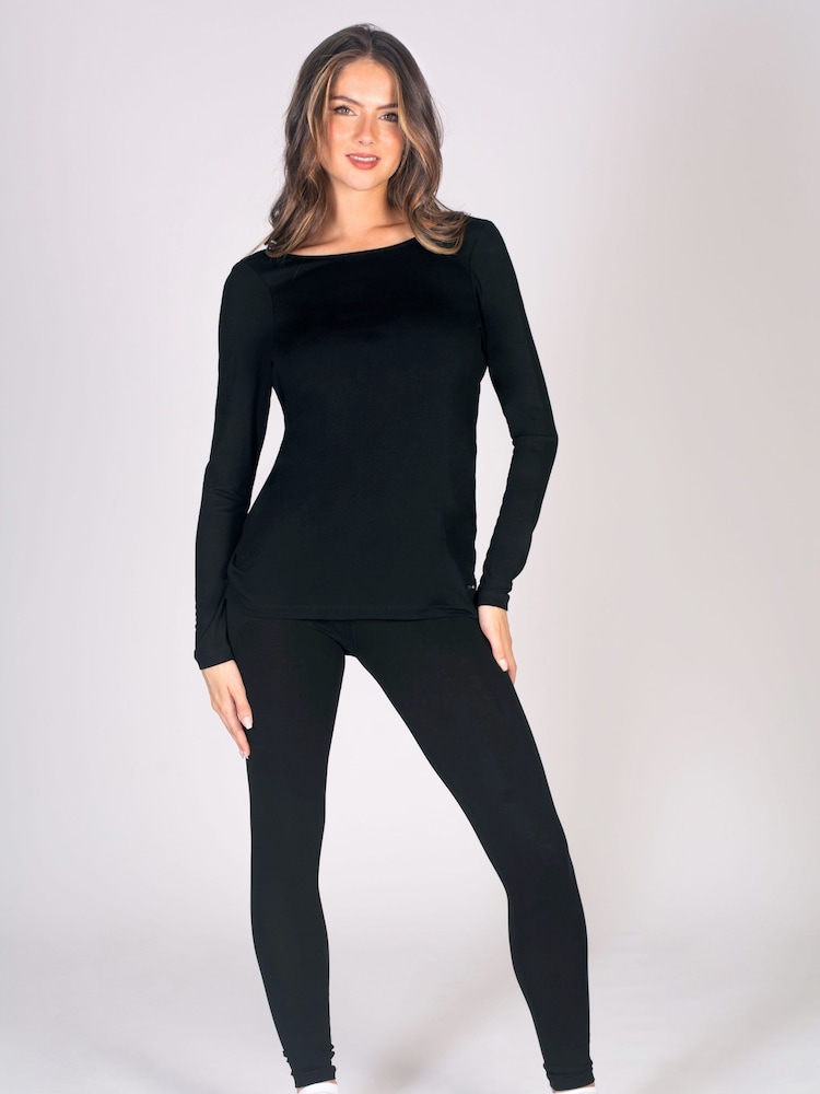 Pineapple Black Long Sleeve Womens Jersey Wrap Top - Image 2 of 6