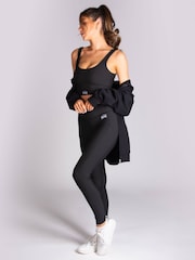 Pineapple Black Womens Pocket Badge Leggings - Image 4 of 7