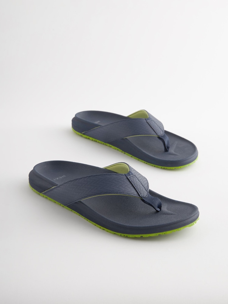 Navy Blue Comfort Flip Flops - Image 1 of 5