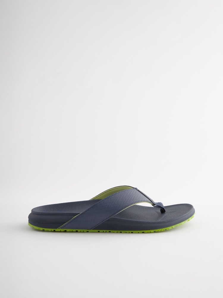 Navy Blue Comfort Flip Flops - Image 2 of 5