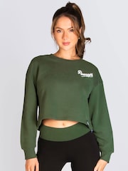 Verde - curto feminino com logo Midi Sweater - Imagem 1 de 5