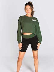 Verde - curto feminino com logo Midi Sweater - Imagem 2 de 5