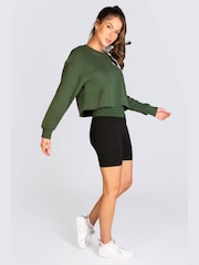 Verde - curto feminino com logo Midi Sweater - Imagem 3 de 5