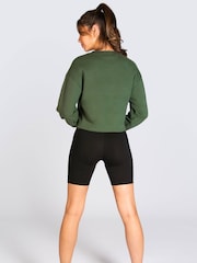 Verde - curto feminino com logo Midi Sweater - Imagem 4 de 5