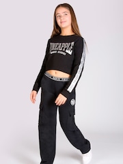 Pineapple Black Tape Girls Crop Sweater - Image 5 of 8