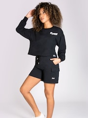 Pineapple Black Cargo Womens Shorts - Image 3 of 6