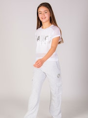Pineapple Grey Wide Leg Girls Cargo Joggers - Image 3 of 7