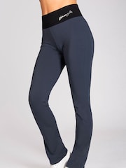Pineapple Grey Womens Contrast Band Bootcut Jersey Trousers - Image 3 of 7