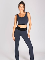 Pineapple Grey Womens Contrast Band Bootcut Jersey Trousers - Image 4 of 7