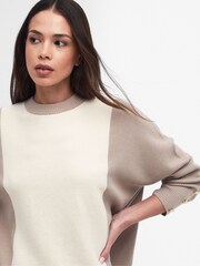 Barbour® International Cream Hamilton Knitted 100% Cotton Jumper - Image 4 of 7