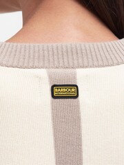 Barbour® International Cream Hamilton Knitted 100% Cotton Jumper - Image 5 of 7