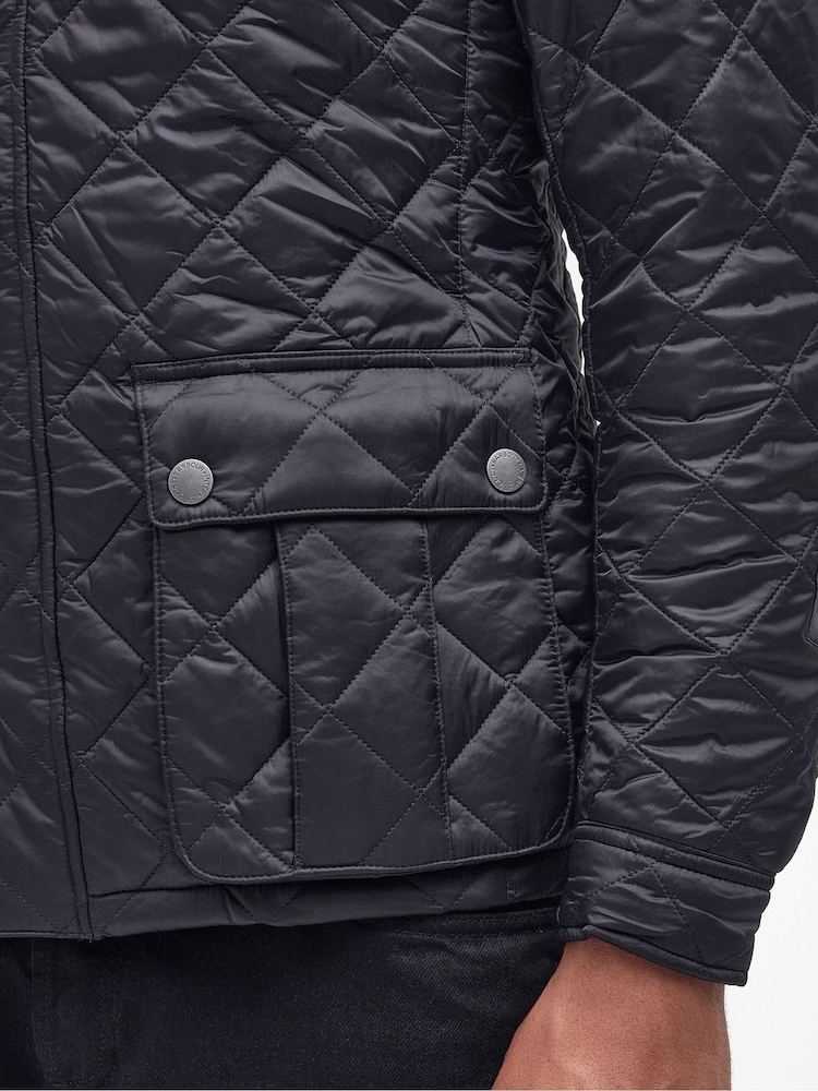 Barbour® International Tourer Ariel Quilted Black Jacket - Image 7 of 9