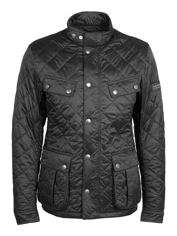 Barbour® International Tourer Ariel Quilted Black Jacket - Image 8 of 9