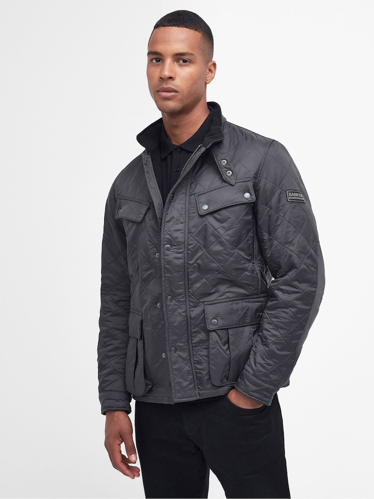 Barbour® International Grey Tourer Ariel Polar Quilted Jacket - Image 1 of 6