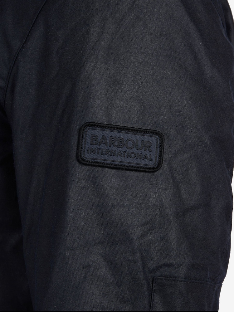 Barbour® International Black Duke Wax 100% Cotton Jacket - Image 8 of 8