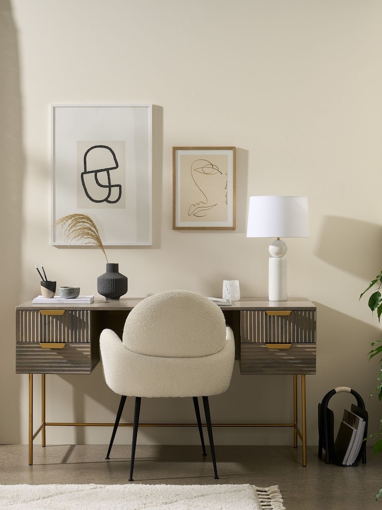 MADE.COM Grey Haines Storage Desk - Image 1 of 5