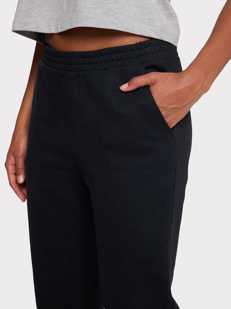 Chelsea Peers Black Organic Cotton Cuffed Joggers - Image 5 of 5