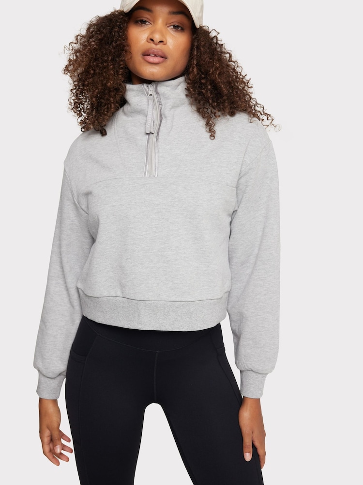 Chelsea Peers Grey Organic Cotton Cropped Sweatshirt - Image 1 of 5