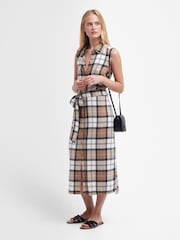Barbour® Natural Caroline Checked Midi Shirt Dress - Image 3 of 7