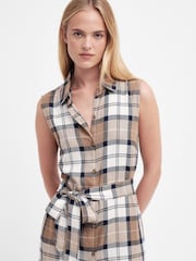 Barbour® Natural Caroline Checked Midi Shirt Dress - Image 4 of 7
