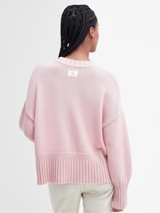 Barbour® Pink 100% Cotton Clifton Knitted Jumper - Image 2 of 6