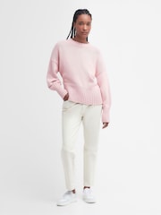 Barbour® Pink 100% Cotton Clifton Knitted Jumper - Image 3 of 6