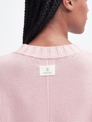 Barbour® Pink 100% Cotton Clifton Knitted Jumper - Image 5 of 6