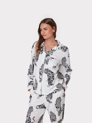 Chelsea Peers Organic Cotton Lotus Tiger Print Long Pyjama Set - Image 3 of 5