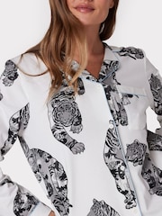 Chelsea Peers Organic Cotton Lotus Tiger Print Long Pyjama Set - Image 4 of 5