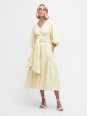Barbour® Cream Annie Linen Blend Midi Dress - Image 1 of 7