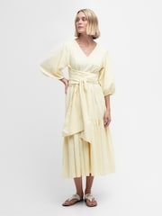 Barbour® Cream Annie Linen Blend Midi Dress - Image 3 of 7