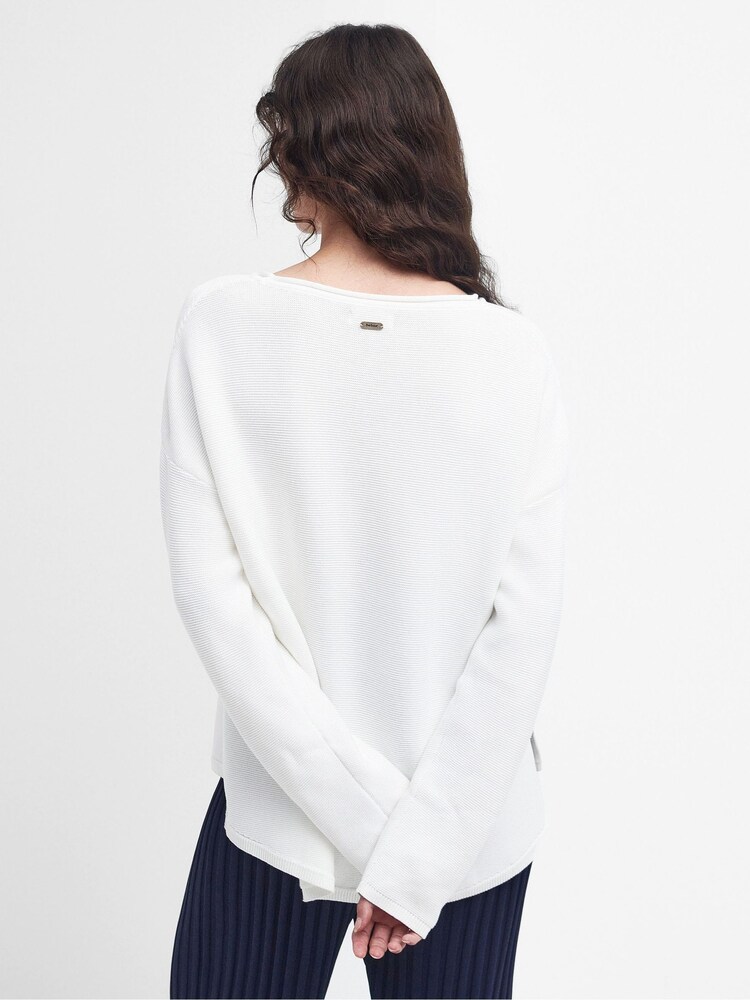 Barbour® White Marine Knitted 100% Cotton Jumper - Image 2 of 7