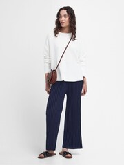 Barbour® White Marine Knitted 100% Cotton Jumper - Image 3 of 7