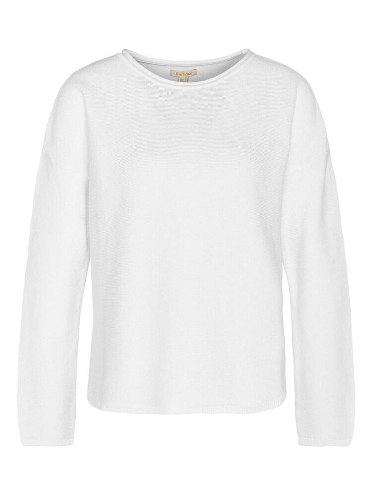 Barbour® White Marine Knitted 100% Cotton Jumper - Image 7 of 7